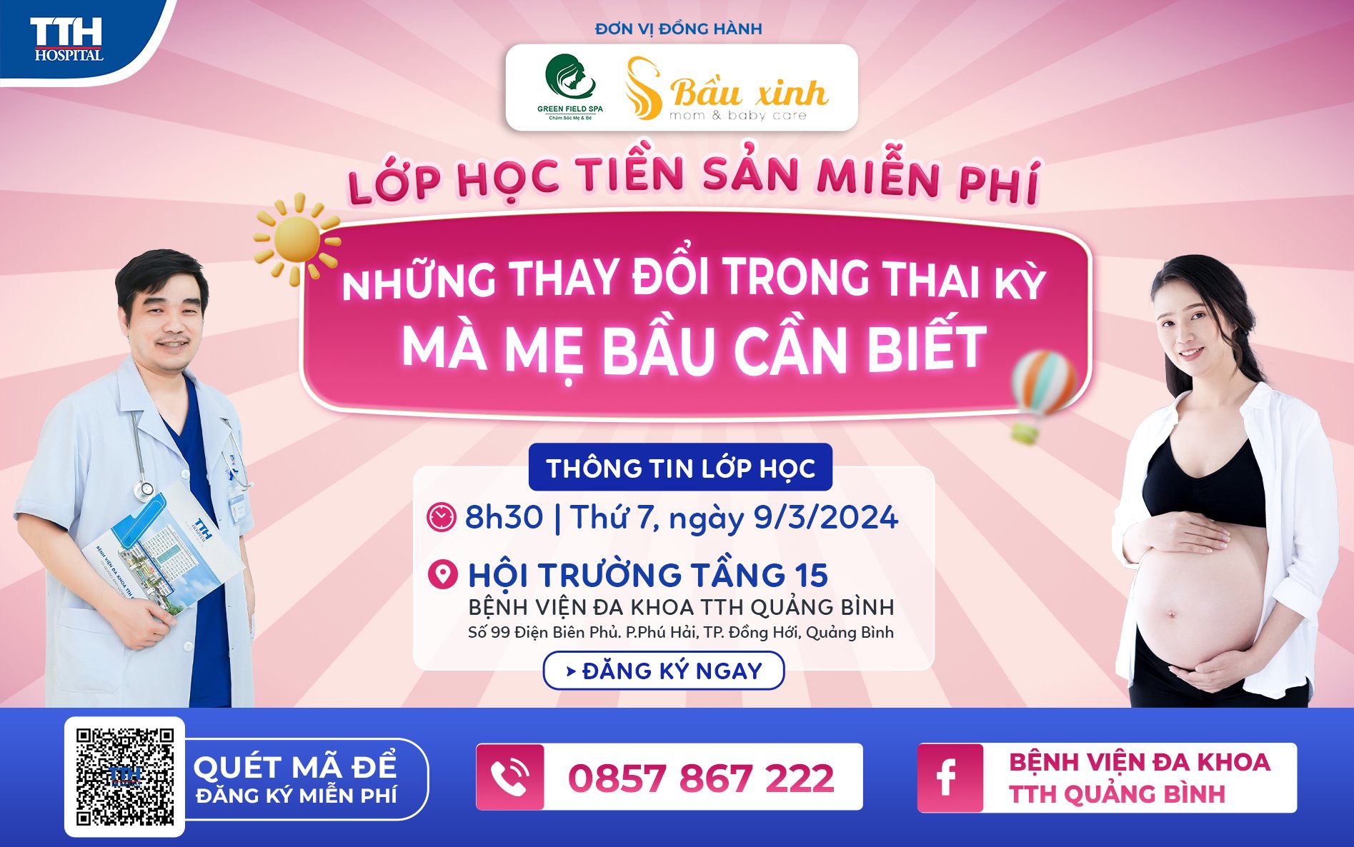 Lớp học tiền sản tháng 03 cùng bác sĩ CKI Dương Liên Hợp tại Bệnh viện Đa khoa TTH Quảng Bình